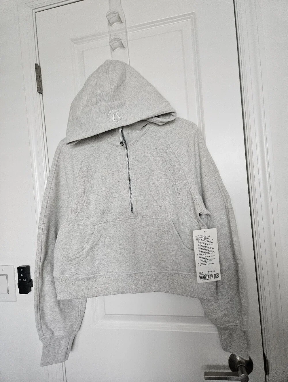 NWT Lululemon Scuba Oversized Half-Zip Hoodie Heathered Core Light Grey XS/S